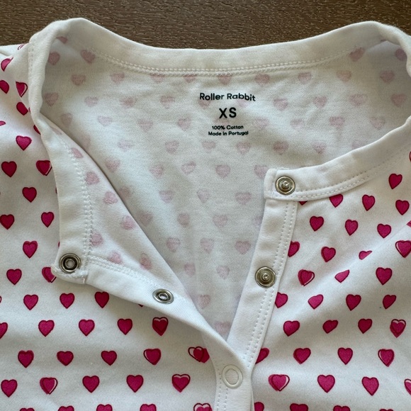 Roller Rabbit Pink Hearts Pajamas Size XS - Picture 4 of 6